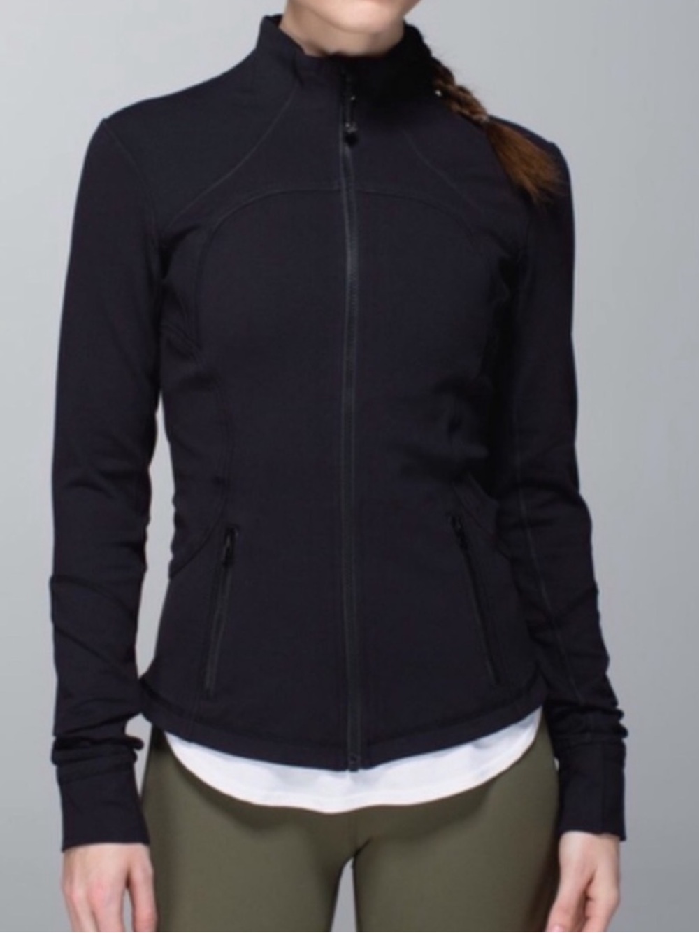 Lululemon Black Forme Zip Front Activewear Jacket - Size 8